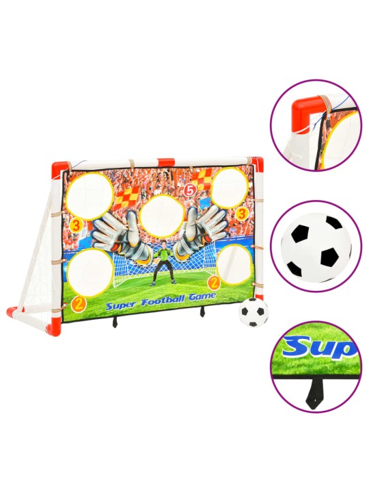 Vaikiški futbolo vartai su treniruočių sienele, 120x51x77,5cm