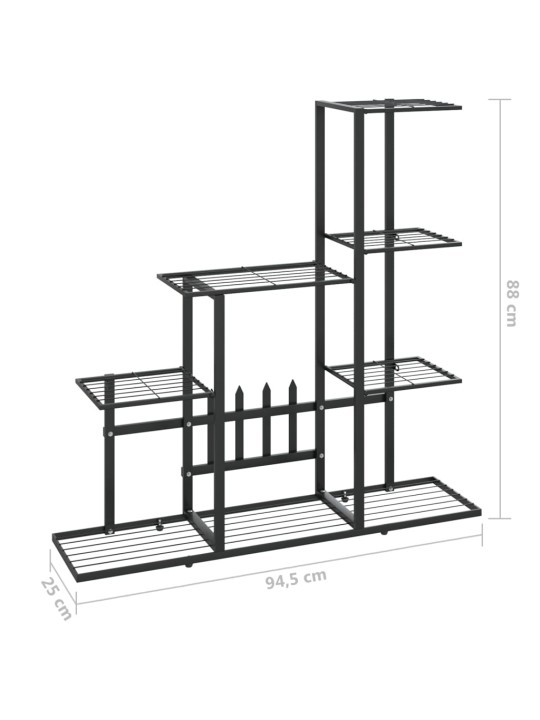 Stovas augalams, juodos spalvos, 94,5x25x88cm, metalas