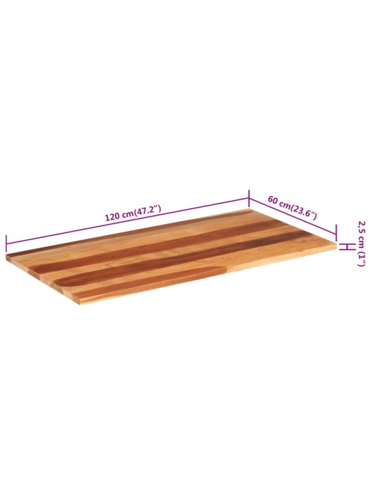 Stalviršis, 120x60x(2,5–2,7)cm, akacijos medienos masyvas