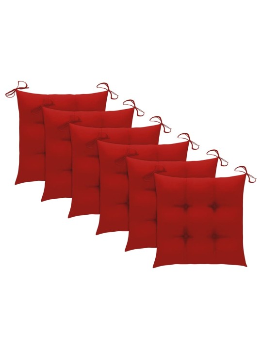 Lauko valgomojo kėdės su pagalvėlėmis, 6vnt., akacija