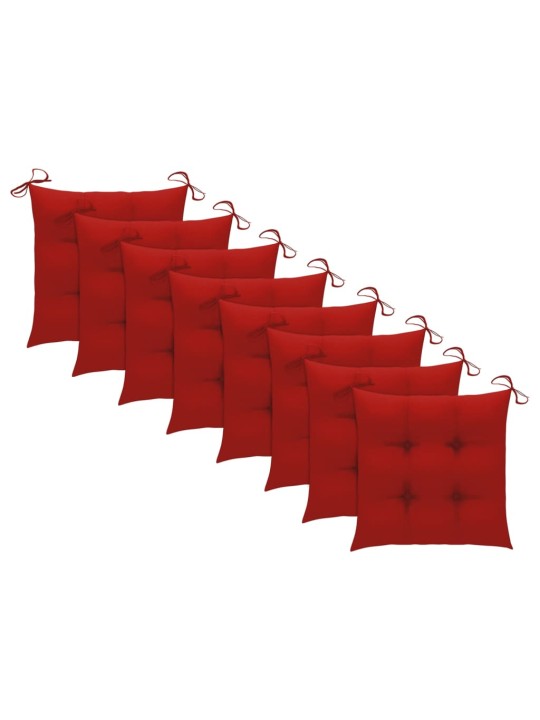Lauko valgomojo kėdės su pagalvėlėmis, 8vnt., akacijos masyvas
