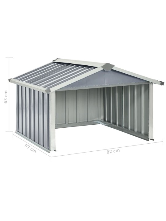 Sodo roboto vejapjovės garažas, pilkas, 92x97x63cm, plienas
