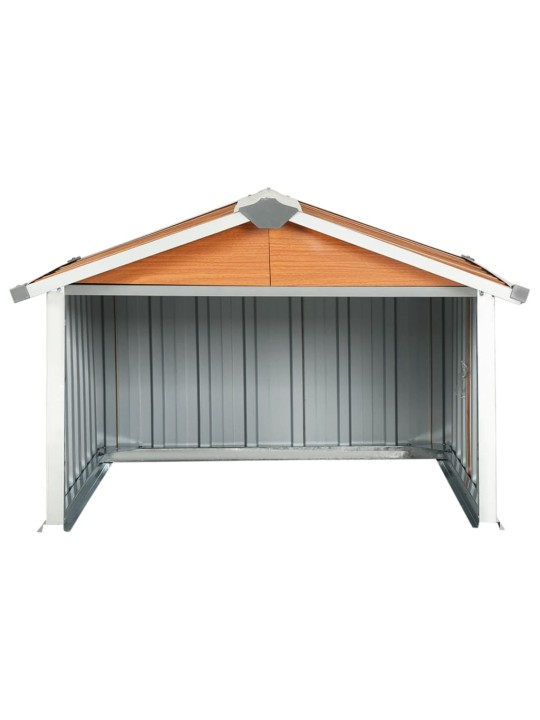 Sodo roboto vejapjovės garažas, rudas, 92x97x63cm, plienas