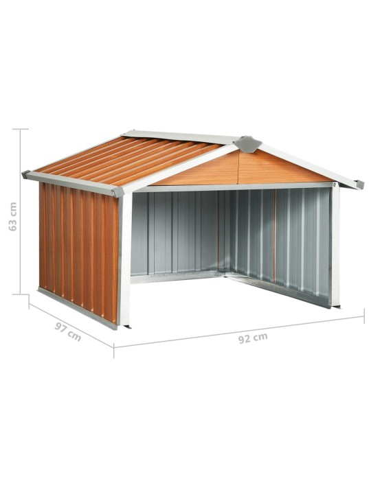 Sodo roboto vejapjovės garažas, rudas, 92x97x63cm, plienas