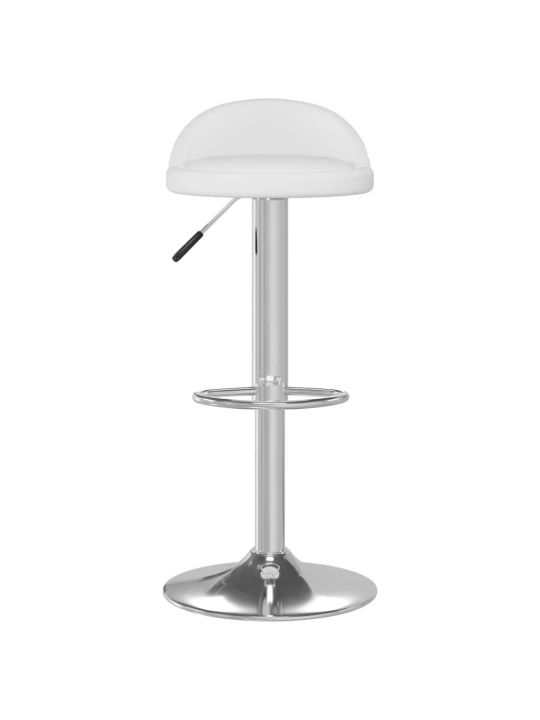 Baro taburetės, 2vnt., baltos, dirbtinė oda