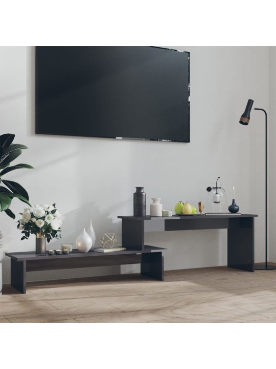 Televizoriaus spintelė, pilka, 180x30x43cm, MDP, ypač blizgi