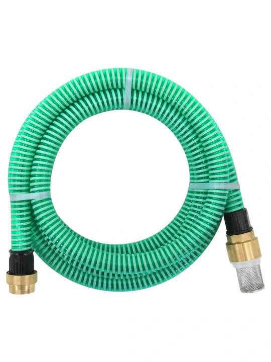 Siurbimo žarna su žalvarinėmis jungtimis, žalia, 1,1", 15m, PVC