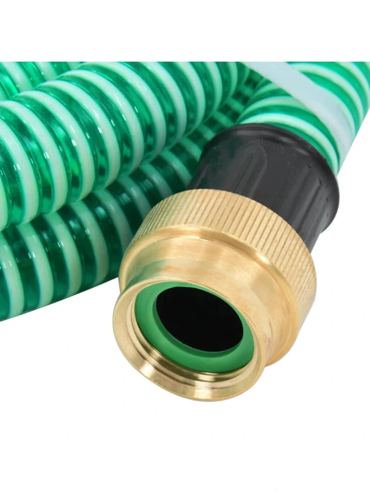 Siurbimo žarna su žalvarinėmis jungtimis, žalia, 1,1", 15m, PVC