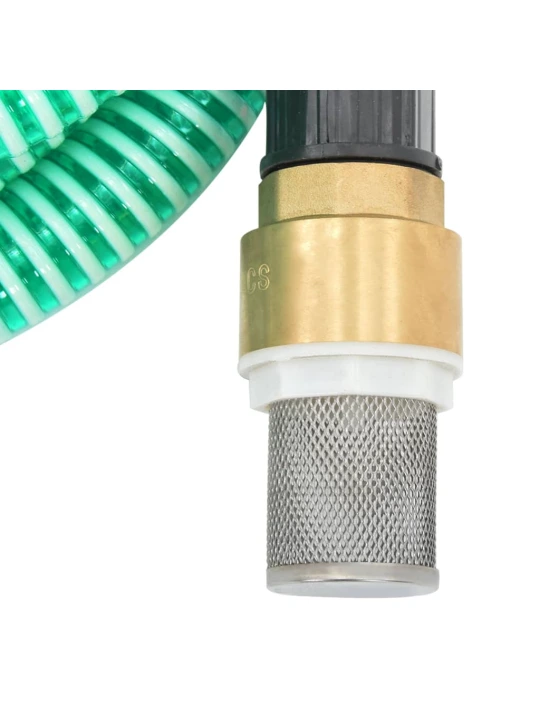Siurbimo žarna su žalvarinėmis jungtimis, žalia, 1,1", 15m, PVC