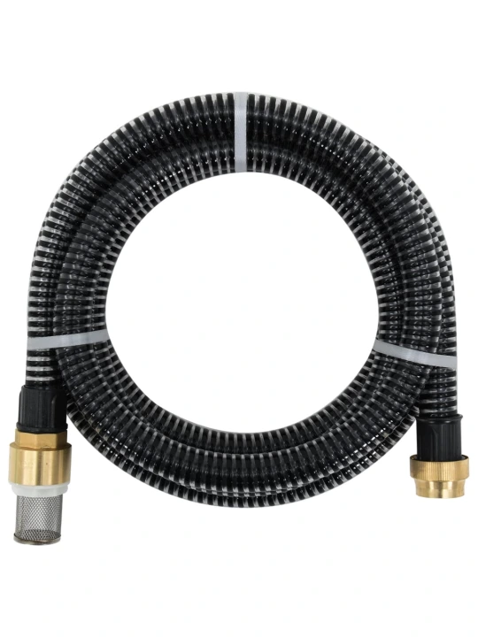 Siurbimo žarna su žalvarinėmis jungtimis, juoda, 1,1", 3m, PVC
