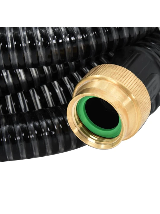 Siurbimo žarna su žalvarinėmis jungtimis, juoda, 1,1", 3m, PVC