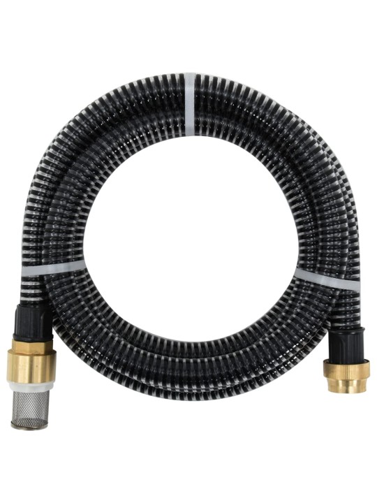 Siurbimo žarna su žalvarinėmis jungtimis, juoda, 1,1", 4m, PVC