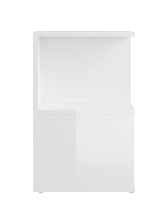 Naktinės spintelės, 2vnt., baltos, 35x35x55cm, MDP, blizgios