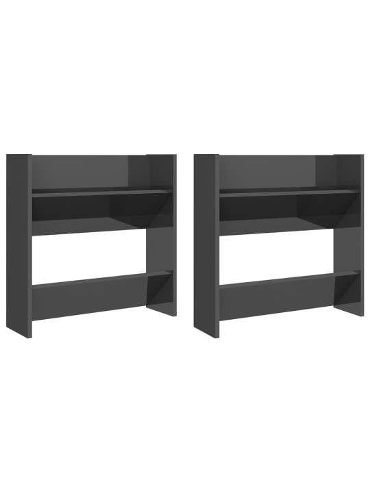 Sieninės spintelės batams, 2vnt., pilkos, 60x18x60cm, MDP