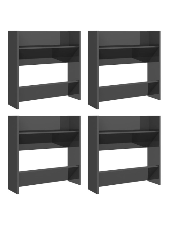 Sieninės spintelės batams, 4vnt., pilkos, 60x18x60cm, MDP