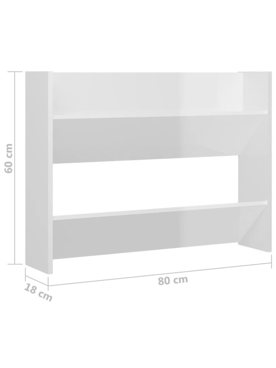 Sieninės spintelės batams, 2vnt., baltos, 80x18x60cm, MDP