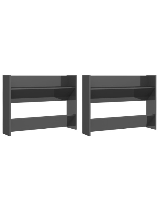 Sieninės spintelės batams, 2vnt., pilkos, 80x18x60cm, MDP