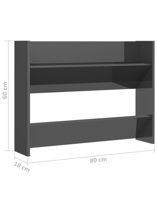 Sieninės spintelės batams, 2vnt., pilkos, 80x18x60cm, MDP