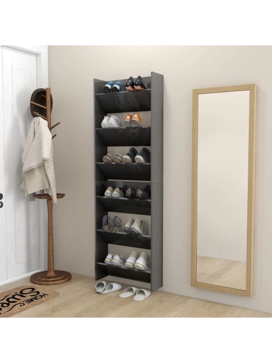 Sieninės spintelės batams, 2vnt., pilkos, 60x18x90cm, MDP