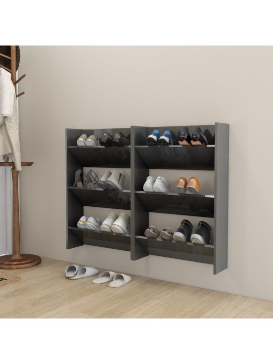 Sieninės spintelės batams, 2vnt., pilkos, 60x18x90cm, MDP