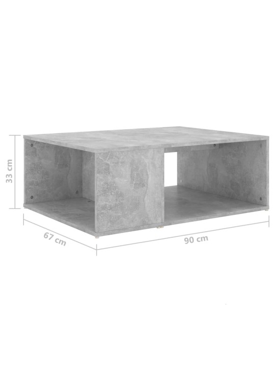 Kavos staliukas, betono pilkos spalvos, 90x67x33cm, MDP