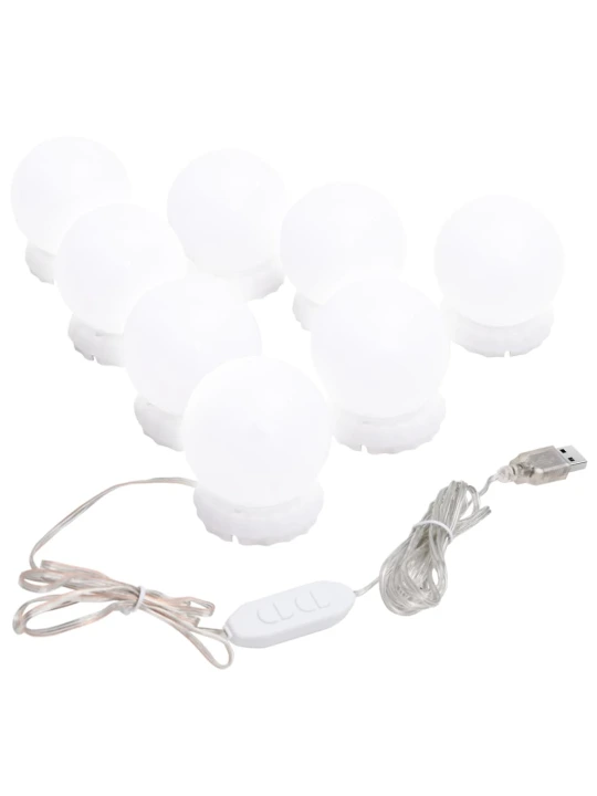 Sieninis veidrodis su LED lemputėmis, kvadratinis, stiklas