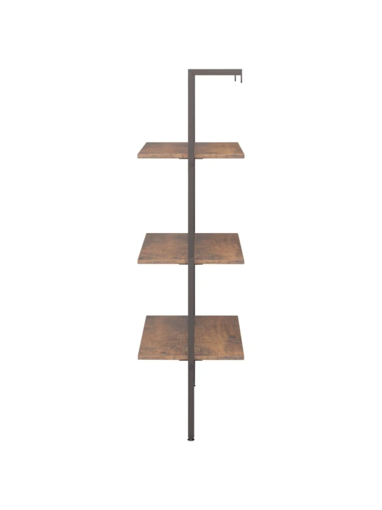 Atremiama lentyna, 3 pakopų, tamsiai ruda/juoda, 64x35x120,5cm