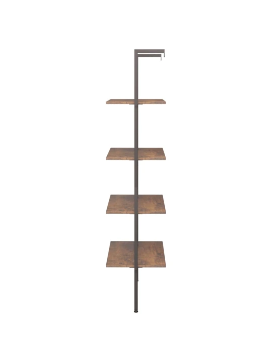 Atremiama lentyna, 4 pakopų, tamsiai ruda/juoda, 64x35x152,5cm