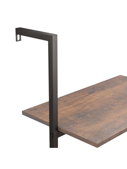 Atremiama lentyna, 4 pakopų, tamsiai ruda/juoda, 64x35x152,5cm