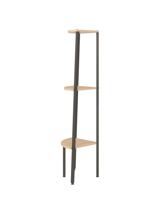 Kampinė lentyna, 3 pakopų, šviesiai ruda/juoda, 45,5x31,5x120cm