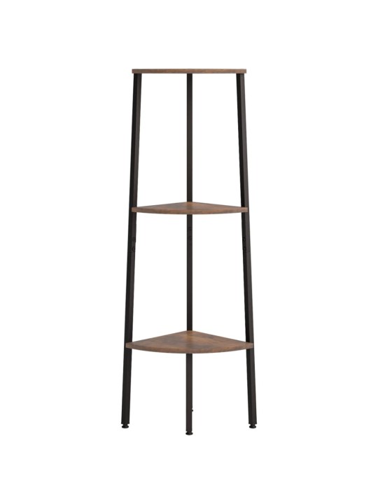 Kampinė lentyna, 3 pakopų, tamsiai ruda/juoda, 45,5x31,5x120cm