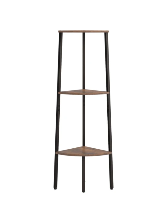 Kampinė lentyna, 3 pakopų, tamsiai ruda/juoda, 45,5x31,5x120cm