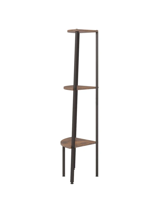 Kampinė lentyna, 3 pakopų, tamsiai ruda/juoda, 45,5x31,5x120cm