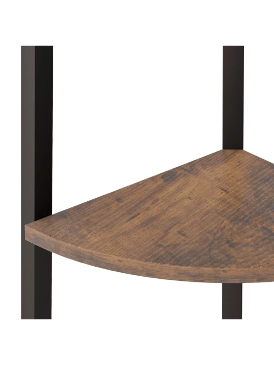 Kampinė lentyna, 3 pakopų, tamsiai ruda/juoda, 45,5x31,5x120cm