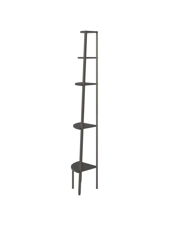 Kampinė lentyna, 5 aukštų, juodos spalvos, 45,5x31,5x180cm
