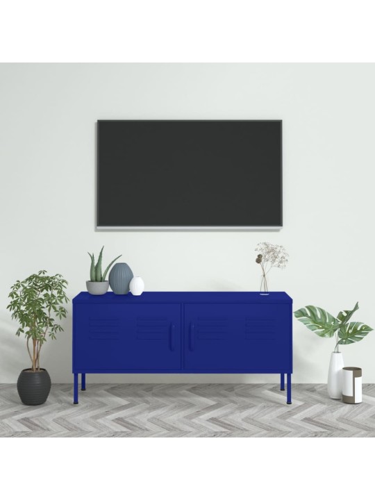 Televizoriaus spintelė, tamsiai mėlyna, 105x35x50cm, plienas