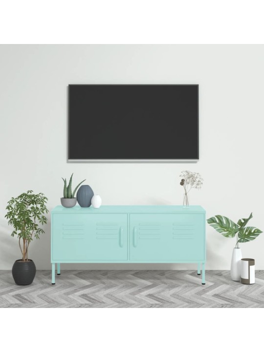 Televizoriaus spintelė, mėtinės spalvos, 105x35x50cm, plienas