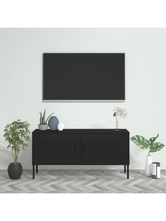 Televizoriaus spintelė, juodos spalvos, 105x35x50cm, plienas