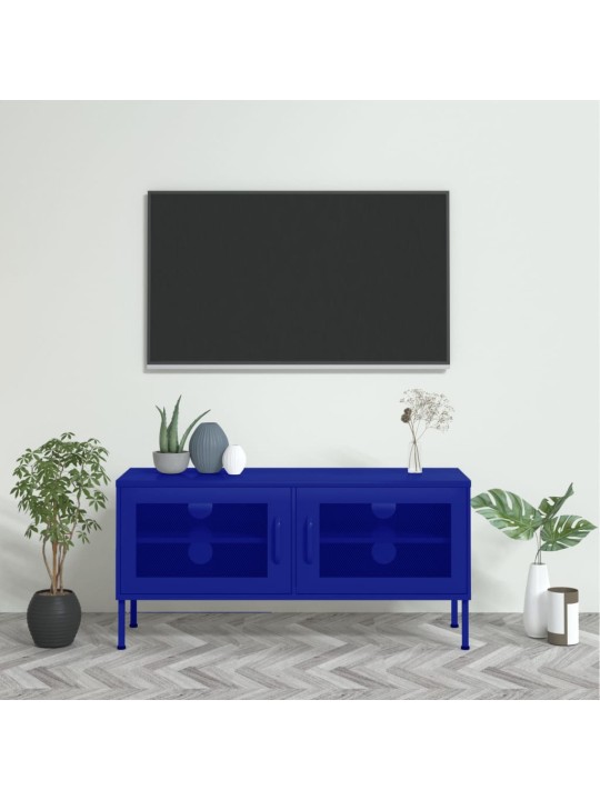 Televizoriaus spintelė, tamsiai mėlyna, 105x35x50cm, plienas