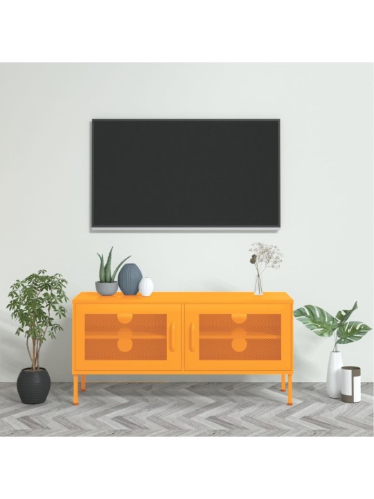 Televizoriaus spintelė, garstyčių geltona, 105x35x50cm, plienas