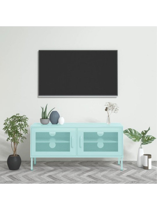 Televizoriaus spintelė, mėtinės spalvos, 105x35x50cm, plienas