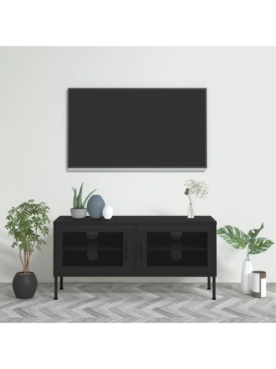 Televizoriaus spintelė, juodos spalvos, 105x35x50cm, plienas
