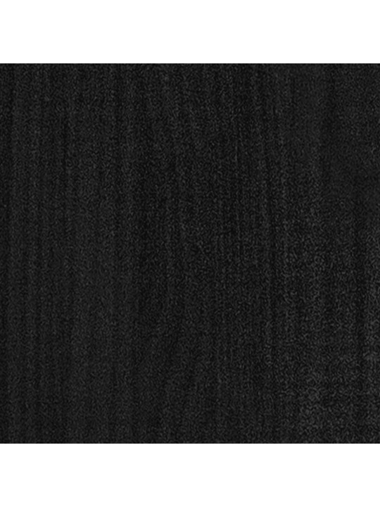 Spintelė knygoms, 2 lentynos, juoda, 80x30x70cm, pušies masyvas