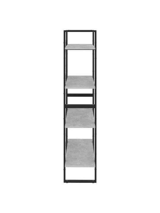 Spintelė knygoms, 4 lentynos, betono pilka, 80x30x140cm, MDP