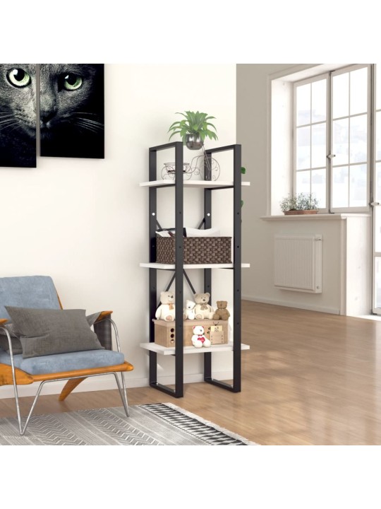 Spintelė knygoms, 3 lentynos, baltos spalvos, 40x30x105cm, MDP