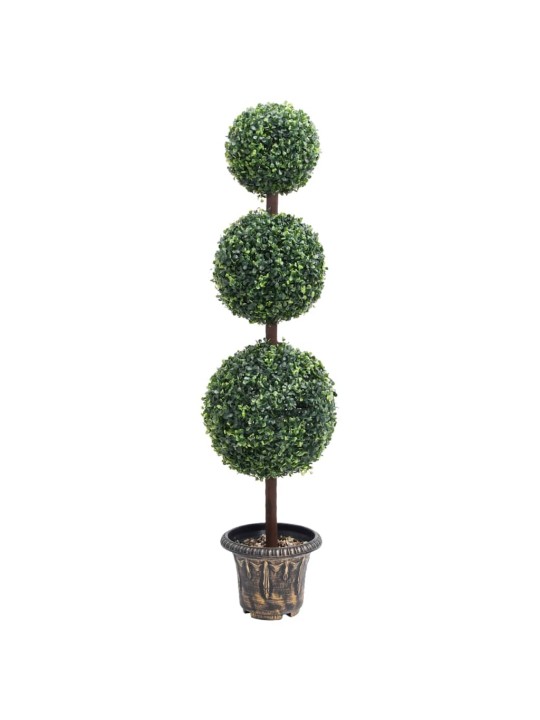 Dirbtinis buksmedis vazone, žalias, 118cm, rutulio formos