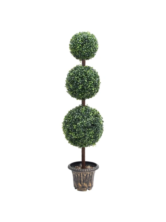 Dirbtinis buksmedis vazone, žalias, 118cm, rutulio formos