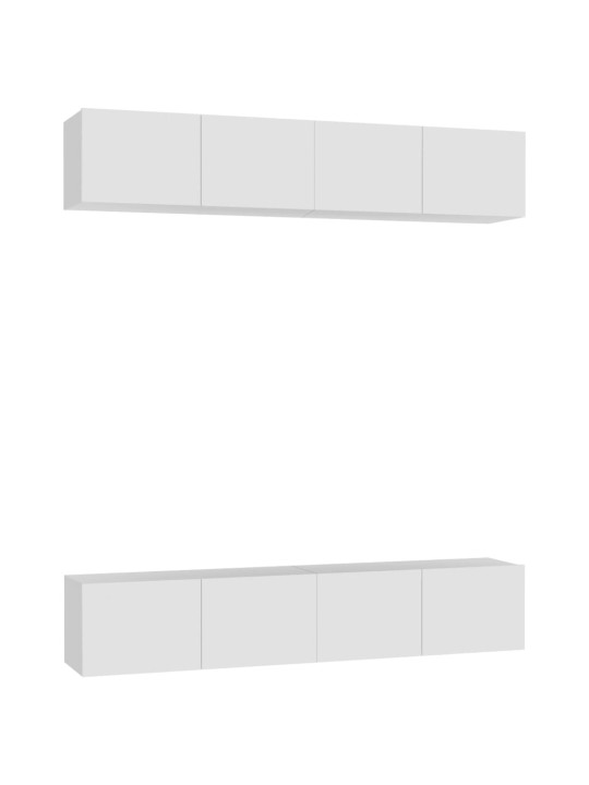 Televizoriaus spintelės, 4vnt., baltos, 80x30x30cm, MDP
