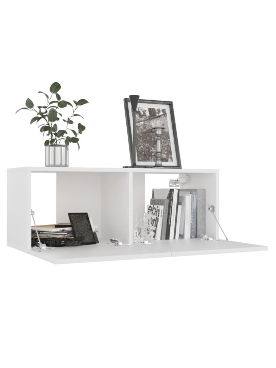 Televizoriaus spintelės, 4vnt., baltos, 80x30x30cm, MDP