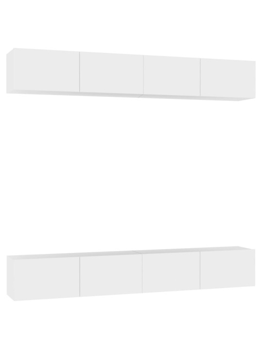 Televizoriaus spintelės, 4vnt., baltos, 100x30x30cm, MDP
